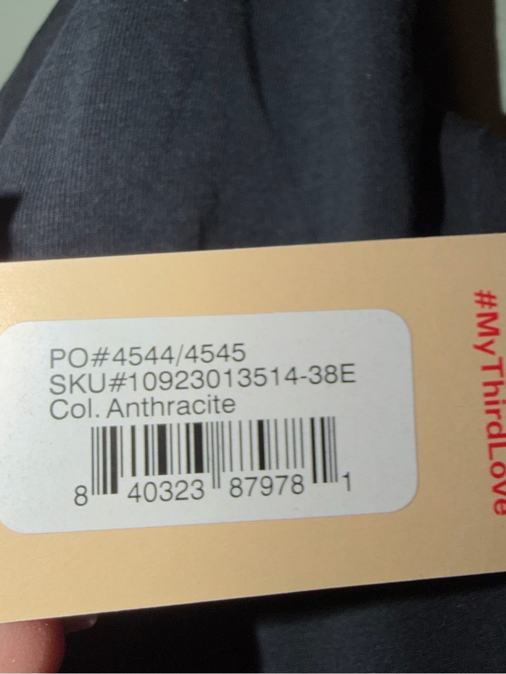 Third Love Womens NWT Anthracite Bra 38E - Picture 5 of 7